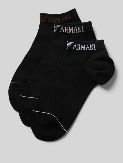 Emporio Armani Socken mit Label-Print im 3er-Pack Black 1