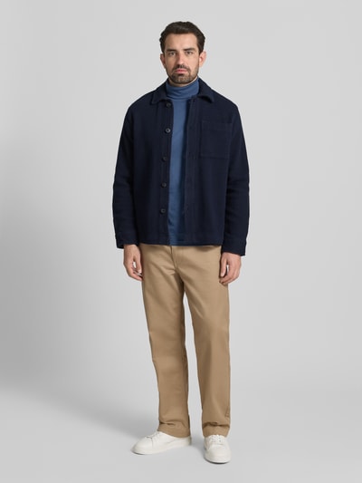 SELECTED HOMME Regular fit overhemdjack van puur biologische katoenmix, model 'REGFRED' Marineblauw - 1