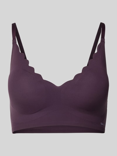 Skiny Bustier mit Wellensaum Aubergine 1