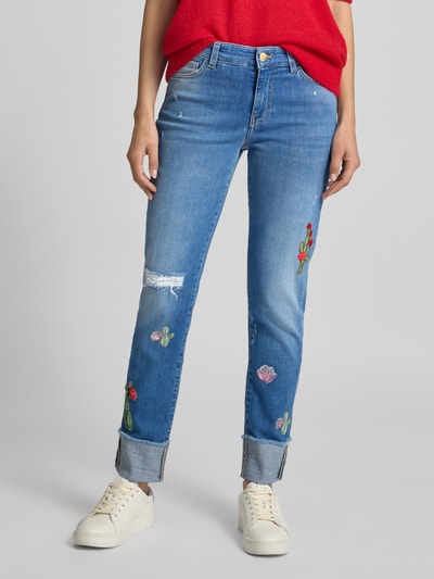 Marc Cain Slim fit jeans in 5-pocketmodel Blauw gemêleerd - 4