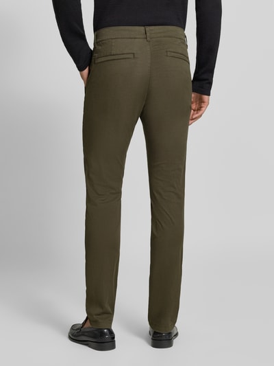 BOSS Orange Chinosy o kroju slim fit z mieszanka bawełny model 'Chino Slim 2' Oliwkowy 5