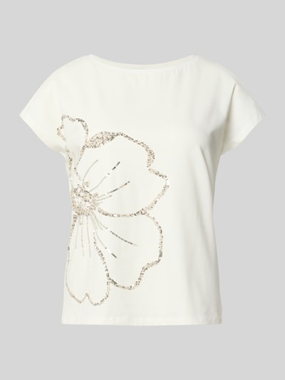 s.Oliver BLACK LABEL Regular Fit T-Shirt aus Baumwoll-Mix Offwhite 2