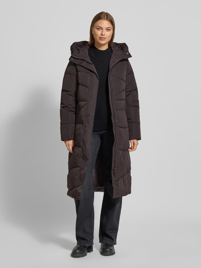 Mazine Steppmantel mit Kapuze und Eingrifftaschen Aubergine 1