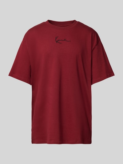 KARL KANI T-Shirt mit Label-Stitching Bordeaux 2