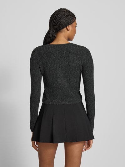 Only Kurtka o kroju slim fit z prążkowanej dzianiny model ‘RICA LIFE’ Antracytowy melanż 5