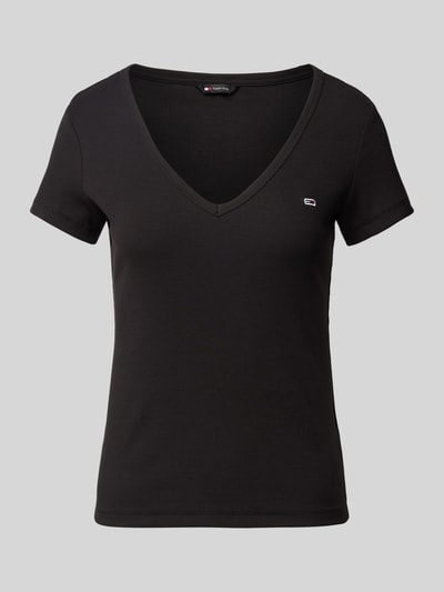 Tommy Jeans Slim Fit T-Shirt mit V-Ausschnitt Black 2