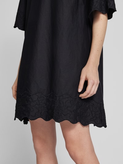 Esprit Sukienka mini w jednolitym kolorze z okrągłym dekoltem Czarny 3