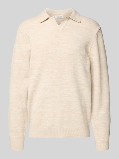 Casual Friday Regular fit shirt met lange mouwen en polokraag, model 'Karl' Offwhite - 2