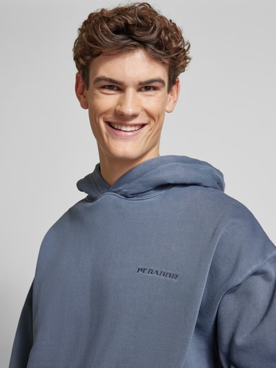 Pegador Oversized Hoodie mit Label-Stitching Rauchblau 3