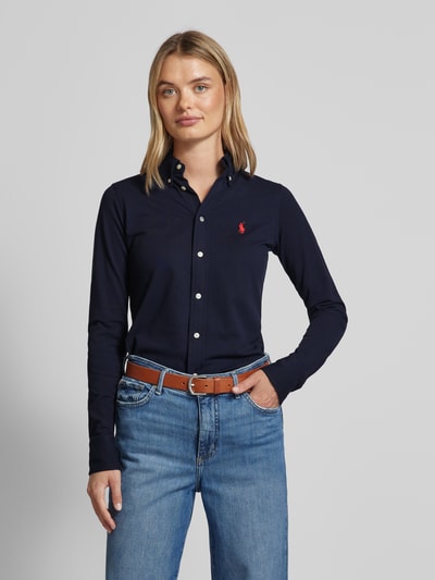 Polo Ralph Lauren Regular Fit Hemdbluse mit Label-Stitching Marine 4