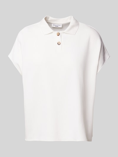 Marc O'Polo Denim Poloshirt mit kurzer Knopfleiste Weiss 1