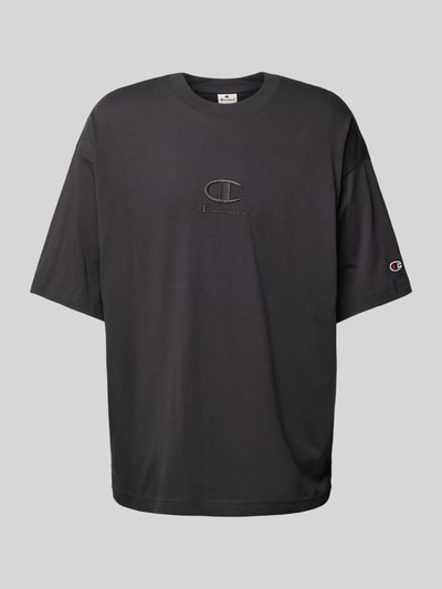 CHAMPION T-Shirt mit Logo-Stitching Anthrazit 1