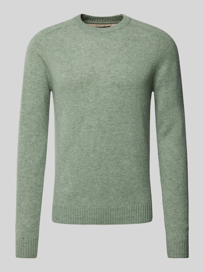 MCNEAL Strickpullover aus Lammwolle mit Label-Stitching Helltuerkis Melange 2