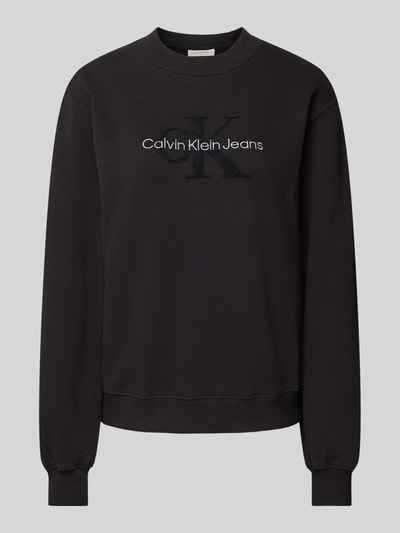 Calvin Klein Jeans Sweatshirt mit Label-Detail Modell 'CHENILLE' Black 2