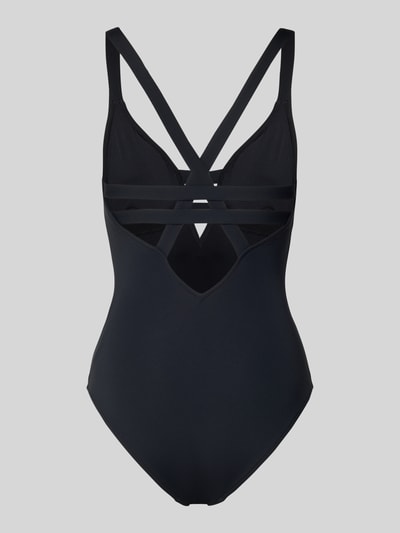 Produktfoto, Body mit V-Ausschnitt von Seafolly, czarny, mieszanka materiałów z dodatkiem streczu, dopasowany krój, dekolt w serek