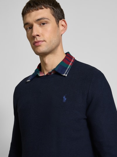 Polo Ralph Lauren Strickpullover mit Logo-Stitching Marine Melange 3