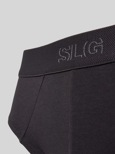 SLG Slip met label in band in een set van 2 stuks, model 'Base Brief' Antraciet - 2