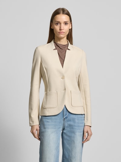 Tom Tailor Regular Fit Blazer mit Baumwoll-Anteil Beige 4