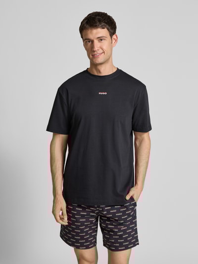 HUGO Relaxed fit pyjamabovendeel van zuiver katoen Zwart - 4