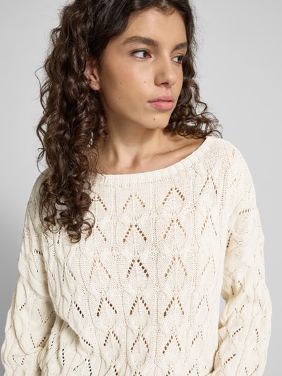 Only Relaxed Fit Strickpullover mit Zopf Struktur Muster Modell 'BRYNN' Sand 3