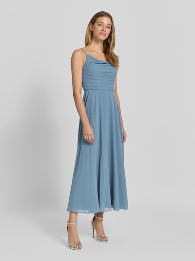 Jake*s Cocktail Cocktailkleid mit Drapierungen und Spaghettiträgern Rauchblau 1