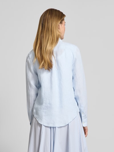 GANT Regular Fit Leinenhemdbluse mit Umlegekragen Hellblau 5