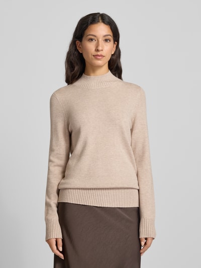 Christian Berg Woman Strickpullover mit Stehkragen Metallic Beige Melange 4