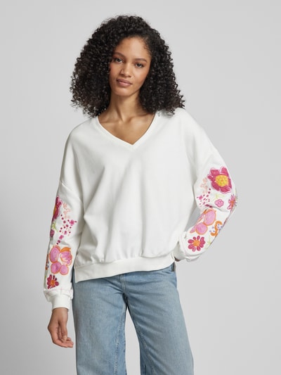 Smith and Soul Oversized sweatshirt met motiefstitching Offwhite - 4