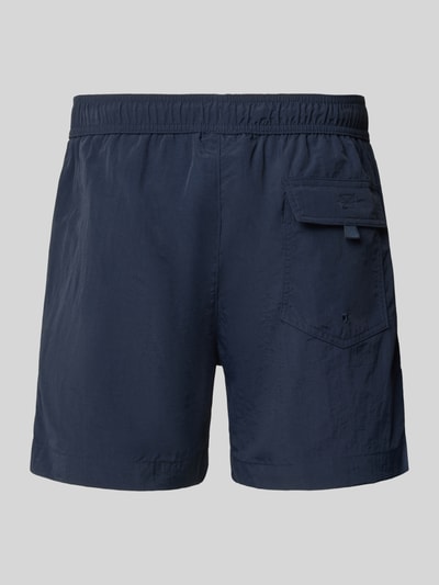 Produktfoto, Badehose mit elastischem Bund und Label-Stitching von CHAMPION in Dunkelblau, Regular-Fit, Tunnelzug, strukturierte Oberfläche