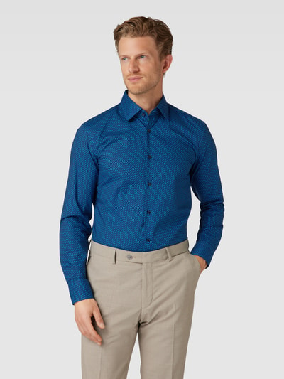 BOSS Slim Fit Zakelijk overhemd met kentkraag, model 'Hank' Marineblauw - 4