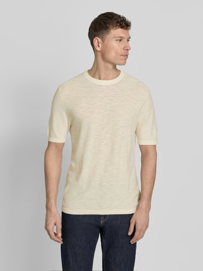 Marc O'Polo Regular Fit T-Shirt aus Baumwoll-Leinen-Mix Offwhite 4