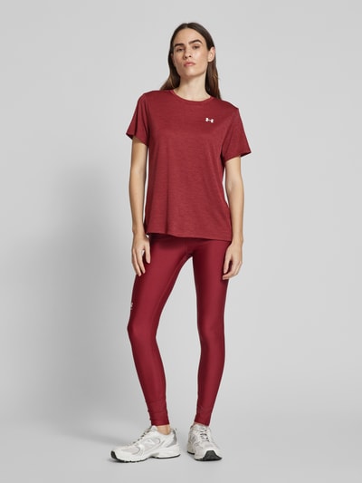 Under Armour T-Shirt mit Logo-Print Modell 'Tech Textured' Bordeaux 1