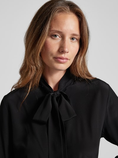 BOSS Zijden blouse met strikdetail, model 'Bryon' Zwart - 3