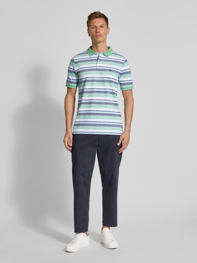 Fynch-Hatton Regular Fit Poloshirt mit Label-Stitching Hellgruen 1