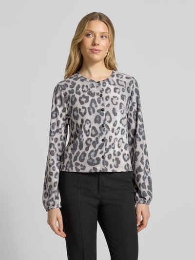 monari Cardigan met ronde hals en knoopsluiting Taupe - 4