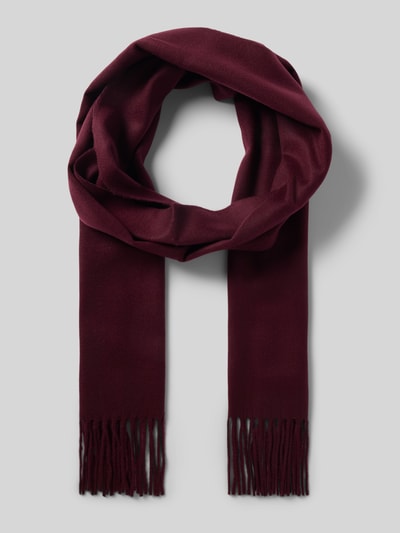 Fraas Sjaal met koordjes, model 'Cashmink' Bordeaux - 1