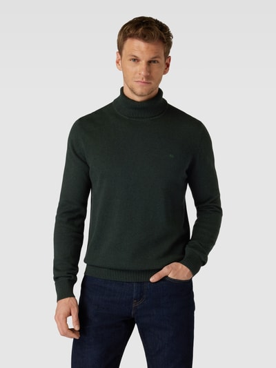 Christian Berg Men Strickpullover mit Rollkragen Dunkelgrün meliert 4