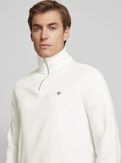 Gant Sweatshirt mit Label-Stitching Offwhite 3