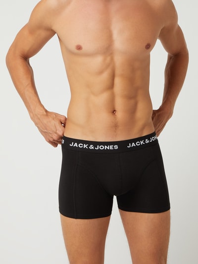Jack & Jones Obcisłe bokserki o kroju comfort fit z dodatkiem streczu w zestawie 3 szt. model ‘Anthony’ Czarny 1