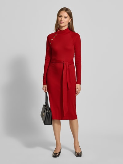Lauren Ralph Lauren Sukienka midi z wiązanym paskiem model ‘VAHANT’ Czerwony 1