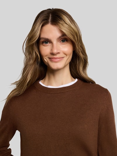 Tom Tailor Pullover aus Kaschmir mit Rippabschlüssen Camel 3