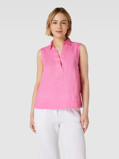 s.Oliver RED LABEL Bluse aus Leinen mit V-Ausschnitt Pink 4