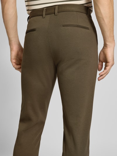 Lindbergh Slim fit broek met steek- en achterzakken Olijfgroen - 3