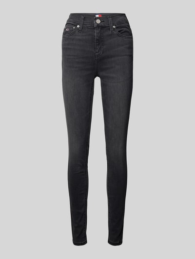 Tommy Jeans Skinny fit jeans met labelstitching, model 'NORA' Zwart - 2