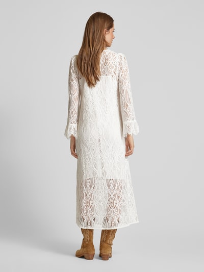 YAS Maxi-jurk met gehaakt kant, model 'AVERA' Offwhite - 5