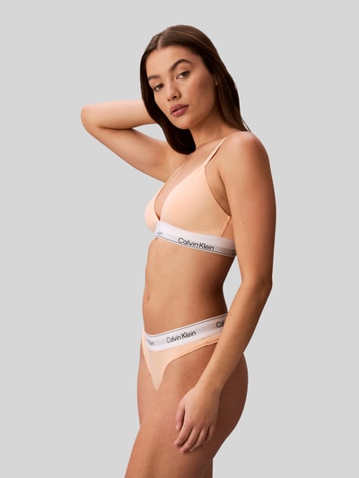 Calvin Klein Underwear Bralette aus Baumwoll-Mix mit Logo-Bund Apricot 3