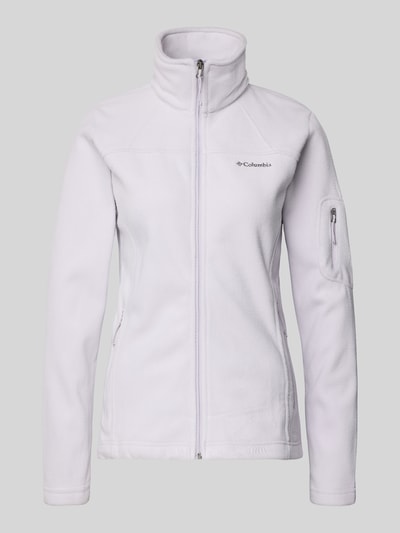 Produktfoto, Slim Fit Fleecejacke mit Ärmeltasche Modell 'Fast Trek™ II' von Columbia in hellem Fleece mit Stehkragen, Label-Detail, elastische Abschlüsse, durchgehender Reißverschluss, Reißverschlusstaschen, Damen, Rückenlänge 63 cm, Schulterbreite 40 cm, Brustweite 45 cm, Ärmellänge 62 cm