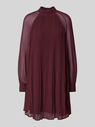 Jake*s Collection Knielanges Kleid mit Plisseefalten Bordeaux 1