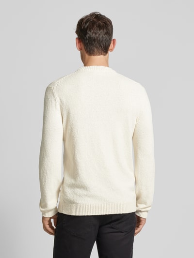 SELECTED HOMME Strickpullover mit gerippten Abschlüssen Modell 'LOOP' Offwhite 5