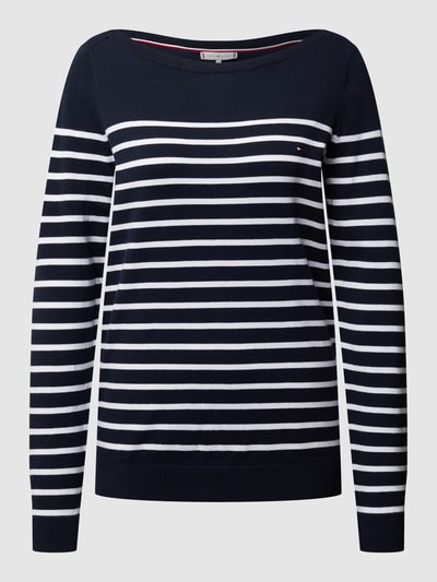 Tommy Hilfiger Pullover met streepmotief Donkerblauw - 2